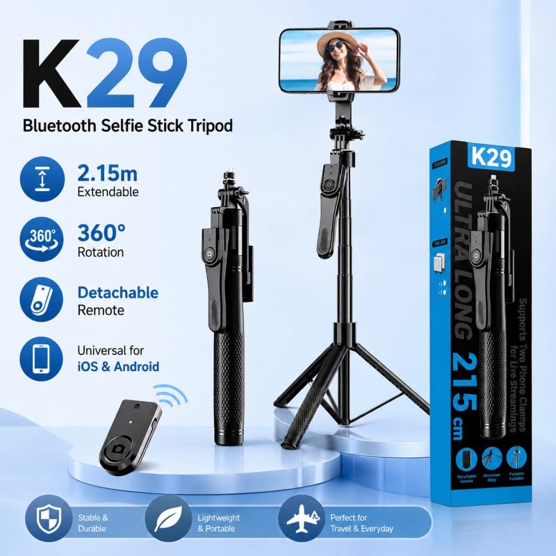 K29 Tripod 2.15m Selfie Stick